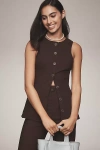 Maeve Pinstripe Cotton Blend Vest Top