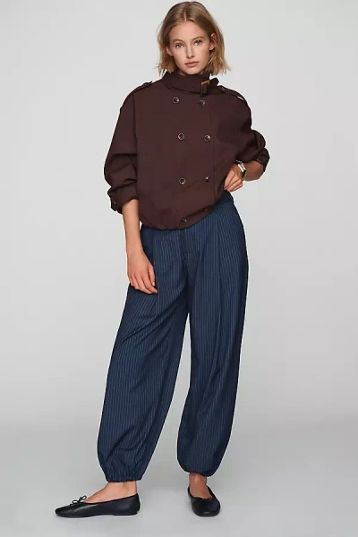 Maeve Pinstripe Trouser Joggers Pants In Blue