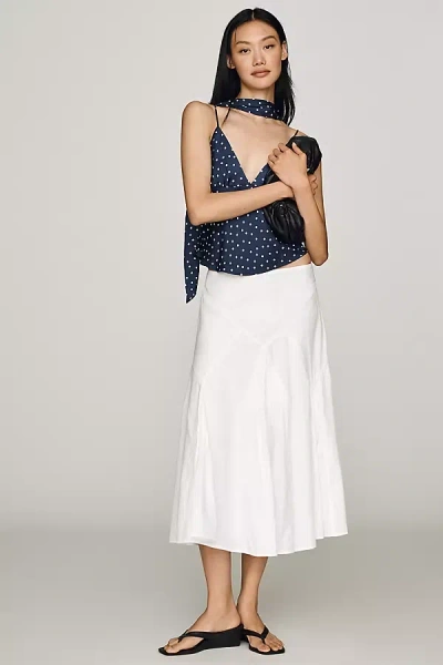 Maeve Pintuck Midi Skirt In White