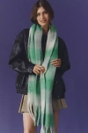 Maeve Plaid Fringe Scarf In Green