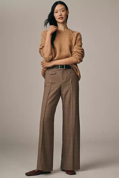 Maeve Plaid Full-length Trouser Pants In Brown