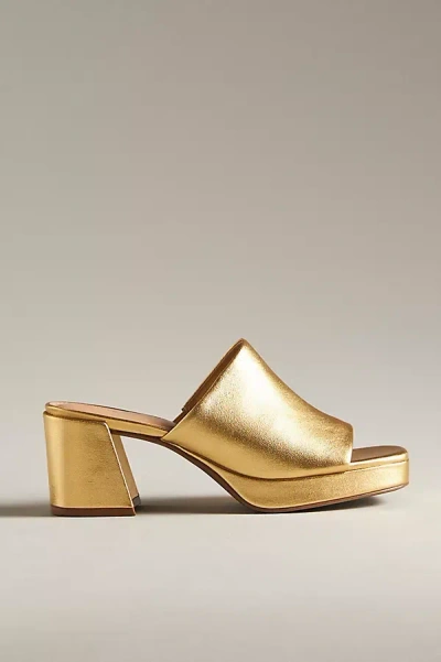 Maeve Platform Mule Heels In Gold