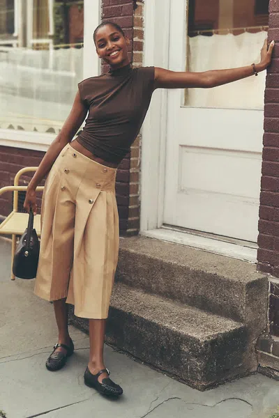 Maeve Pleated Utility Trousers Pants In Neutral
