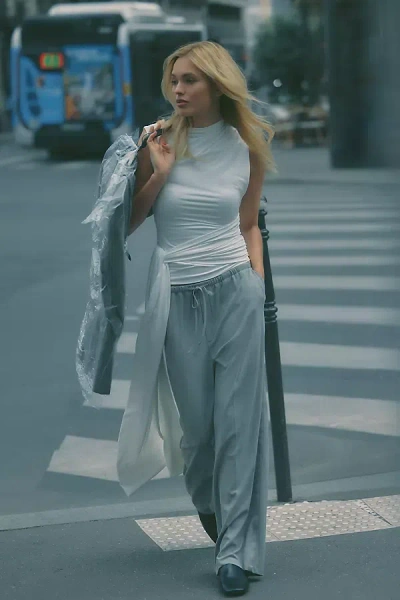 Maeve Pleated Wide-leg Trousers Pants In Gray