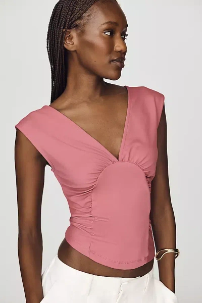 Maeve Plunge Corset-style Top In Pink
