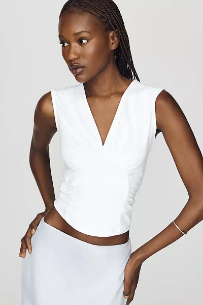 Maeve Plunge Corset-style Top In White