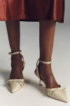 Maeve Pointed-toe Ankle-strap Bow Heels In Neutral
