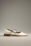 Maeve Pointed-toe Moto Mary Jane Flats In Beige