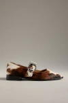Maeve Pointed-toe Moto Mary Jane Flats In Animal Print
