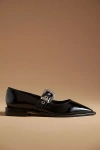 Maeve Pointed-toe Moto Mary Jane Flats In Black