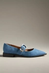 Maeve Pointed-toe Moto Mary Jane Flats In Blue