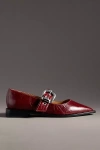 Maeve Pointed-toe Moto Mary Jane Flats In Burgundy