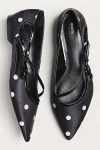 Maeve Pointed-toe Side-strap Bow Flats In Black