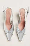 Maeve Pointed-toe Slingback Heels In Silver