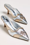 Maeve Pointed-toe Western Mule Heels In Metallic