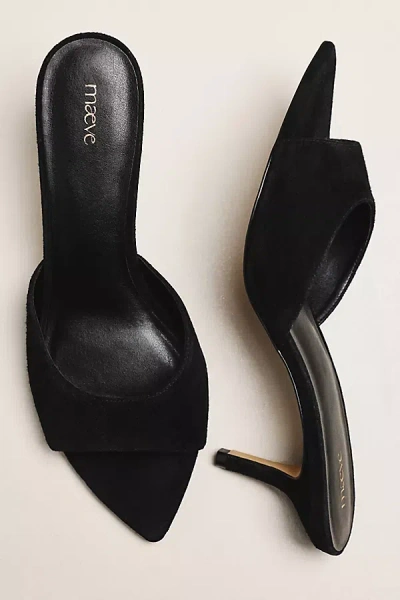 Maeve Pointed-toe Heeled Mules In Black