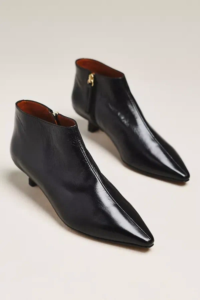 Maeve Pointed-toe Leather Ankle Boots In Black