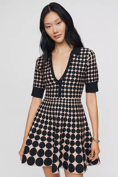 Maeve Polo Knit Mini Dress In Black