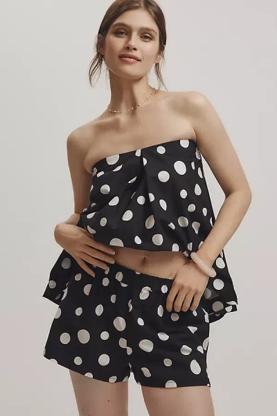 Maeve Poplin High-rise Pull-on Shorts In Black