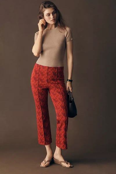 Maeve Poppy Jaquard Straight-leg Trousers Pants In Multi