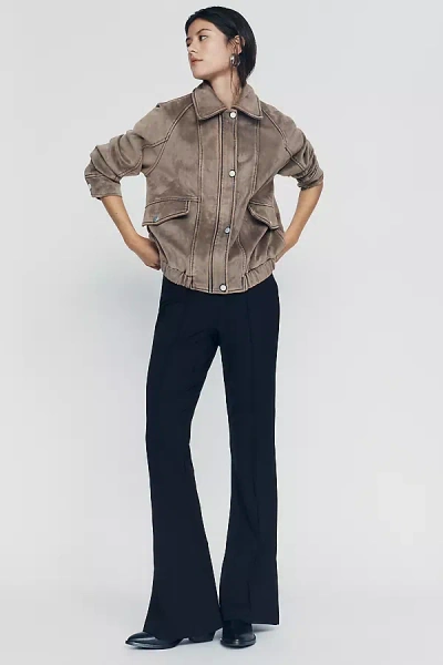 Maeve Poppy Kick-flare Pull-on Pants In Black