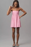 Maeve Printed Babydoll Mini Dress In Pink