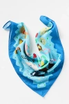 Maeve Printed Bandana Scarf In Blue
