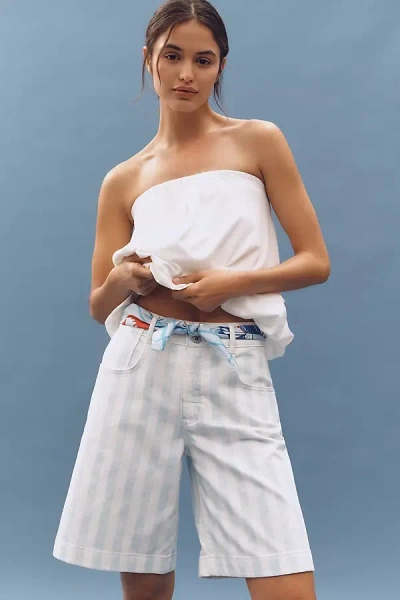 Maeve Printed Bermuda Shorts In Blue