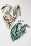 Maeve Printed Hair Scarves, Set Of 2 In Green