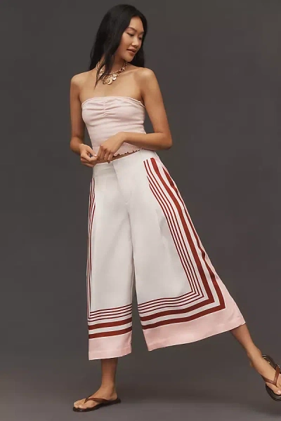 Maeve Printed Pleated A-line Culottes Pants In Multicolor