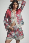 Maeve Printed Silky Shorts In Pink