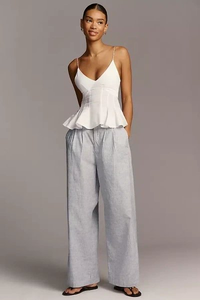 Maeve Provence Relaxed Pleated Pants In White