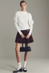 Maeve Puff-shoulder Ribbed Sweater In White