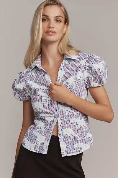 Maeve Puff-sleeve Blouse In Multi