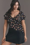Maeve Puff-sleeve Popover Blouse In Multicolor