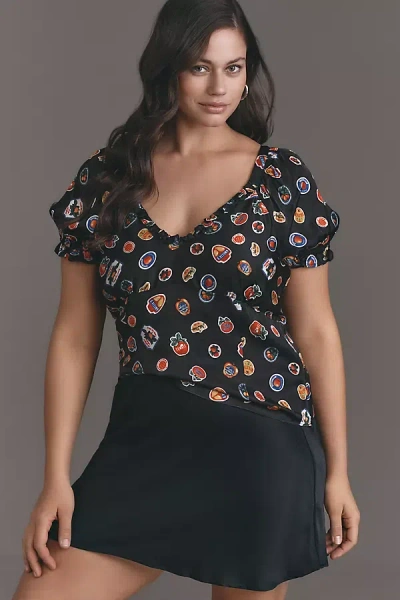 Maeve Puff-sleeve Popover Blouse In Multicolor