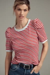 MAEVE PUFF-SLEEVE STRIPED TOP
