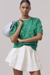 Maeve Puff-sleeve Sweatshirt Tee In Green