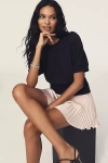 Maeve Puff-sleeve Sweatshirt Tee In Black