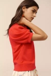 Maeve Puff-sleeve Sweatshirt Tee In Red