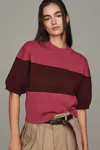 Maeve Puff-sleeve Knit Pullover In Multi
