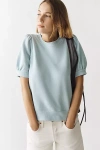 Maeve Puff-sleeve Sweatshirt Tee In Blue