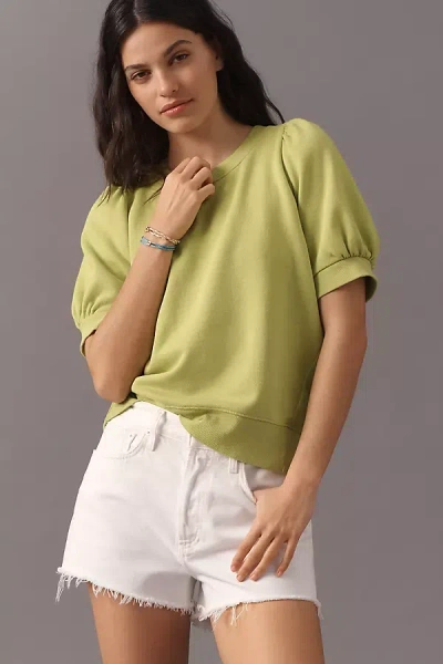 Maeve Puff-sleeve Sweatshirt Tee In Multi