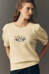 Maeve Puff-sleeve Sweatshirt Tee In Multi