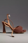 Maeve Puffy Square-toe Ankle-strap Heels In Brown