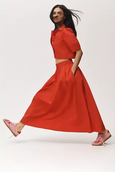 Maeve Pull-on Circle Skirt In Red