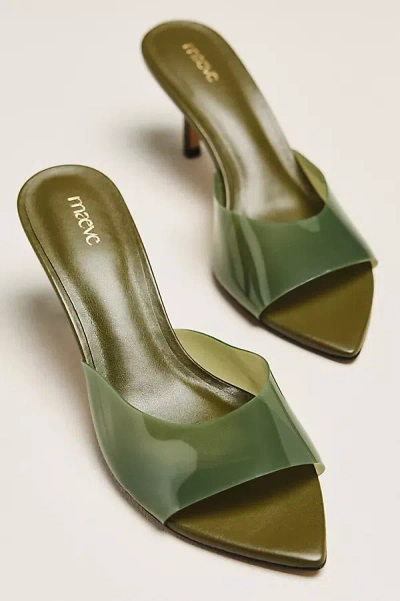 Maeve Pvc Pointed-toe Mule Heels In Green