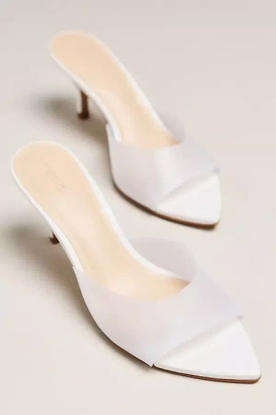 Maeve Pvc Pointed-toe Mule Heels In White
