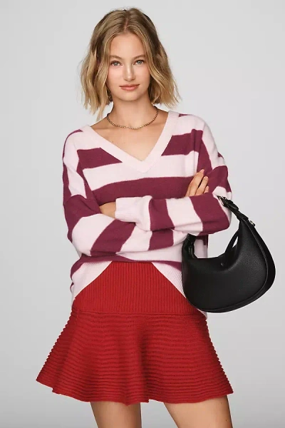 Maeve Raglan Ottoman Swing Mini Skirt In Red