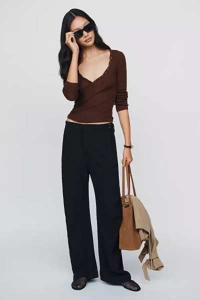 Maeve Relaxed Draped Trousers Pants In Black